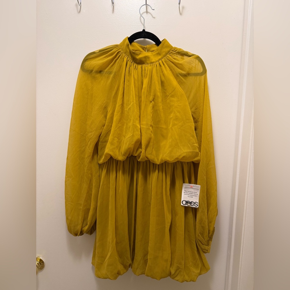 NWT ASOS Mustard Yellow Mini Bubble Dress